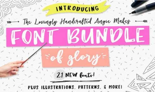 Angie Makes Font Bundle of Glory
