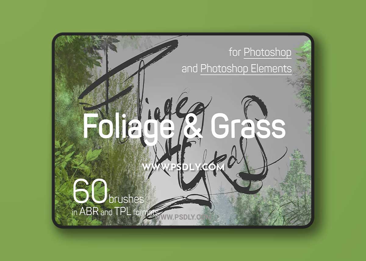 CreativeMarket - 60 Photoshop Foliage & Grass brushes 3502219