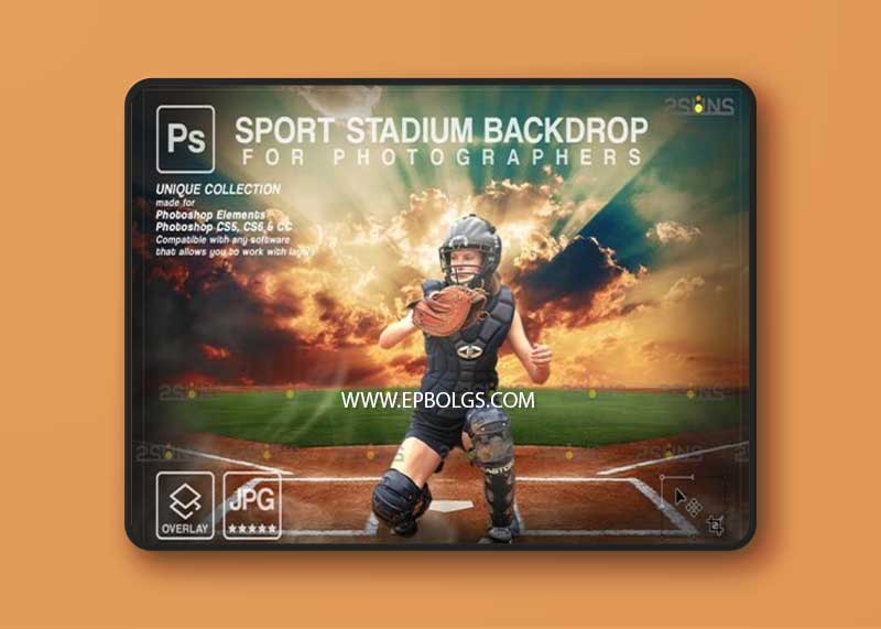 CreativeMarket - Baseball Backdrop Sports Digital 7394659