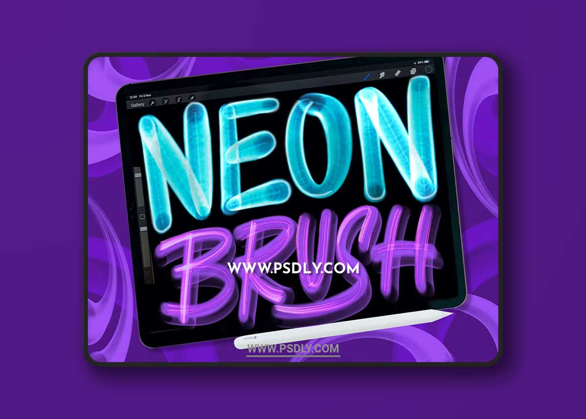 Dans Neon Light Brush Procreate 6EAZR7T