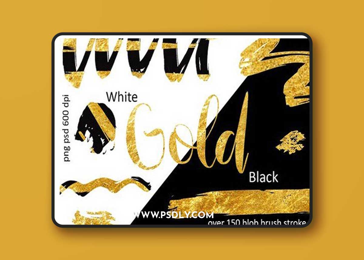 Golden brush strokes