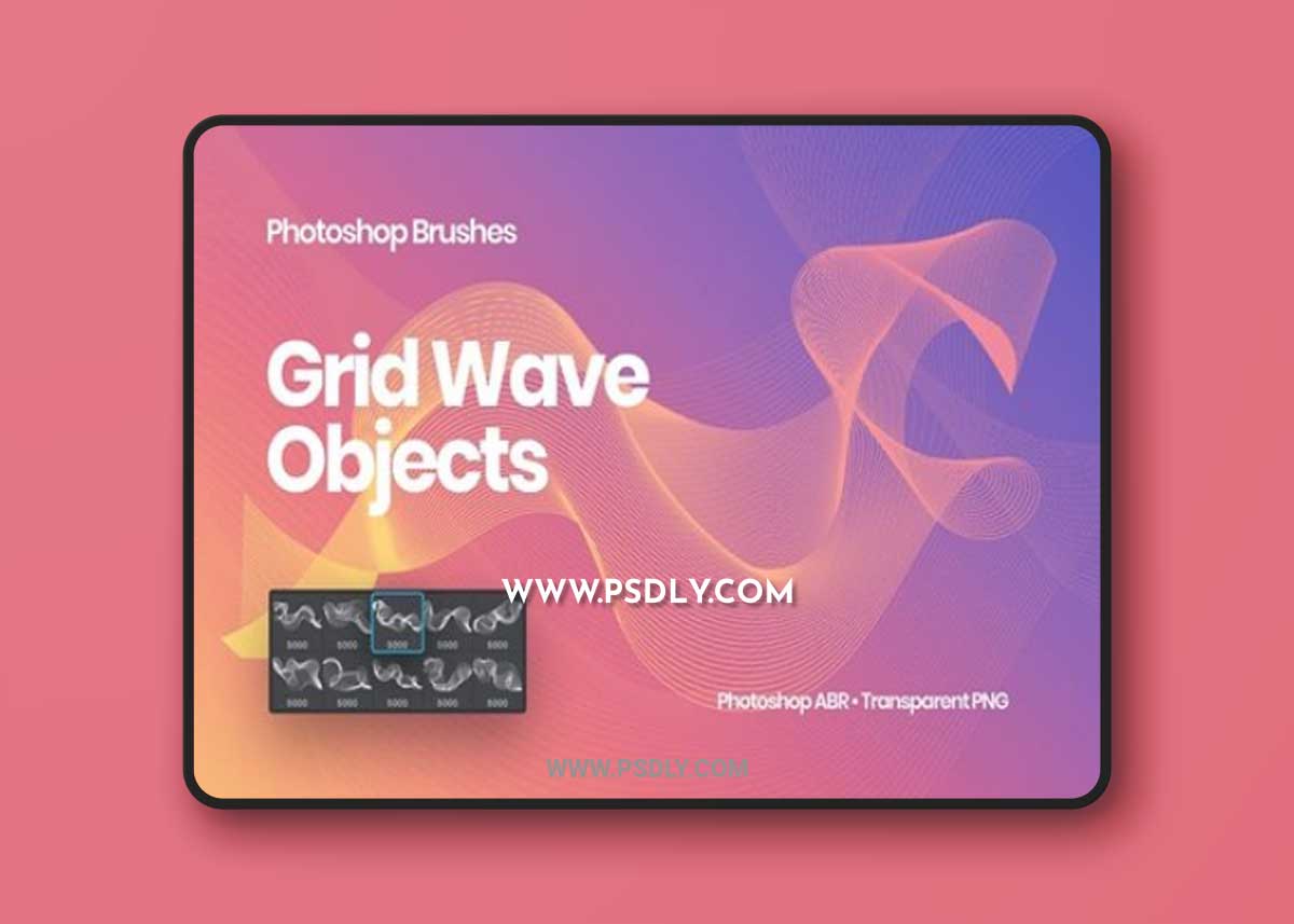 Grid Wave Objects Photoshop Brushes S8YGLUZ