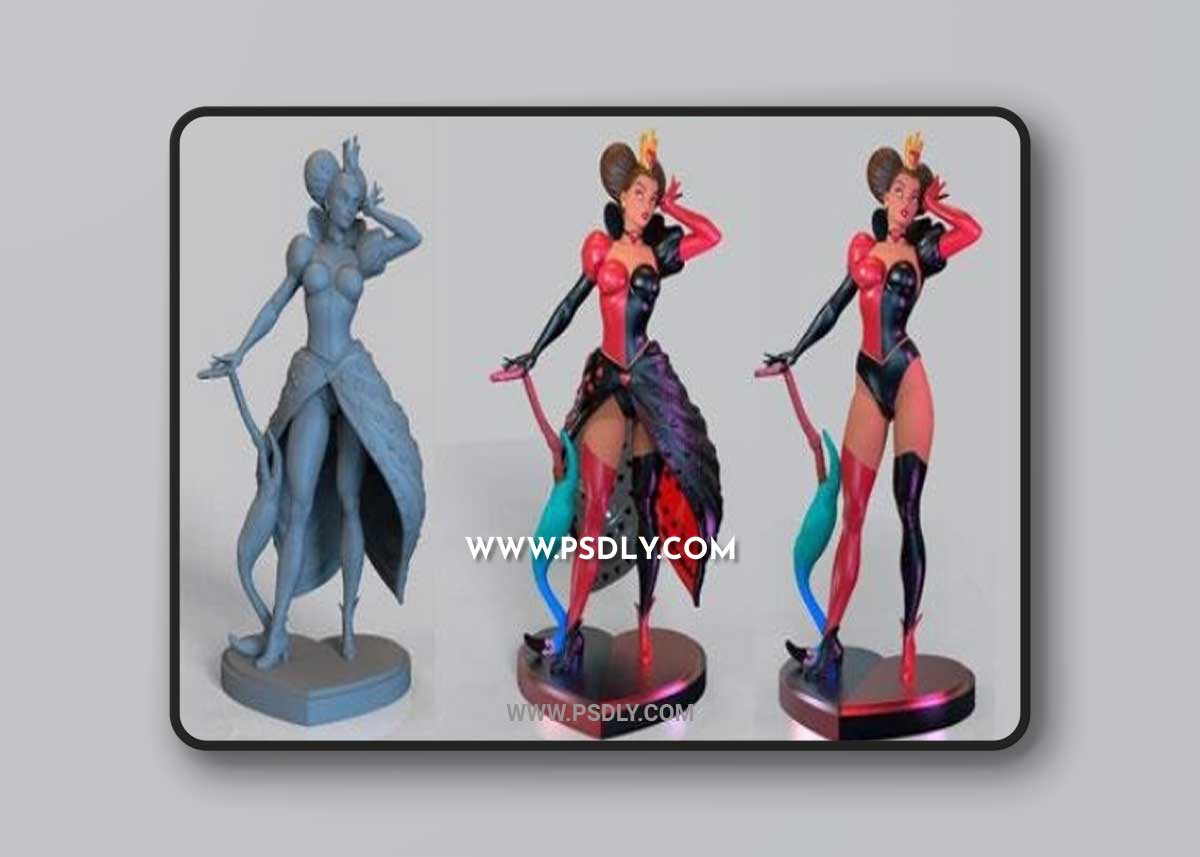 Queen of Hearts From Alice in Wonderland 3D STL