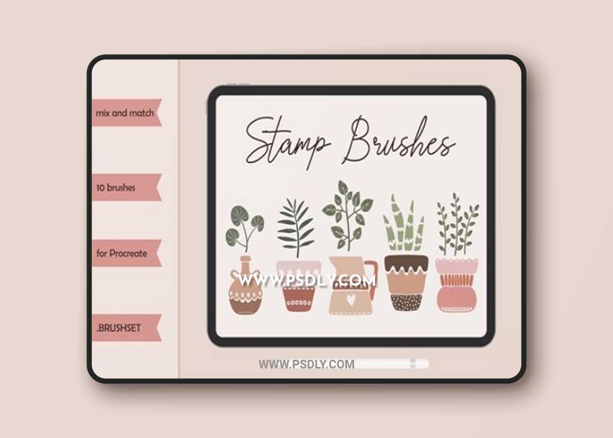 Stamp Brushes for Procreate. House Plants BF2NJ5R