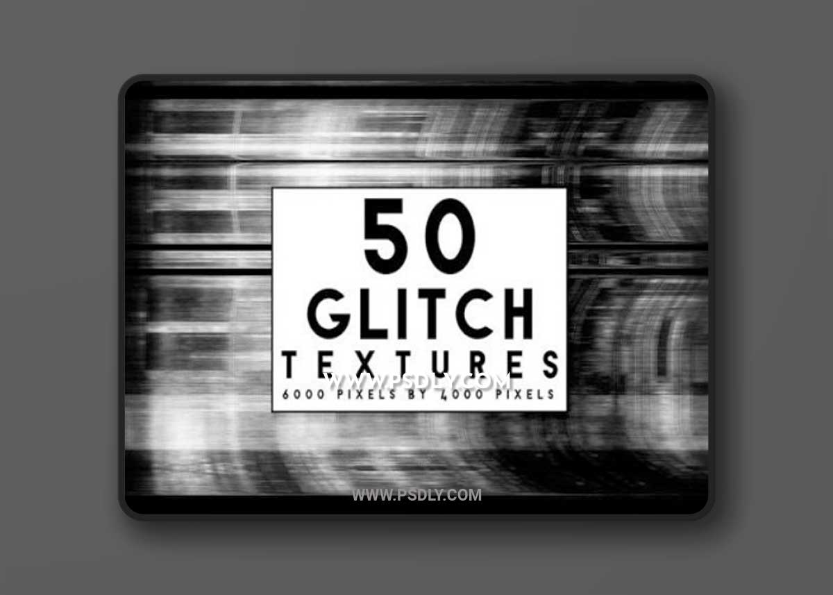 50 Black and White Glitch Textures