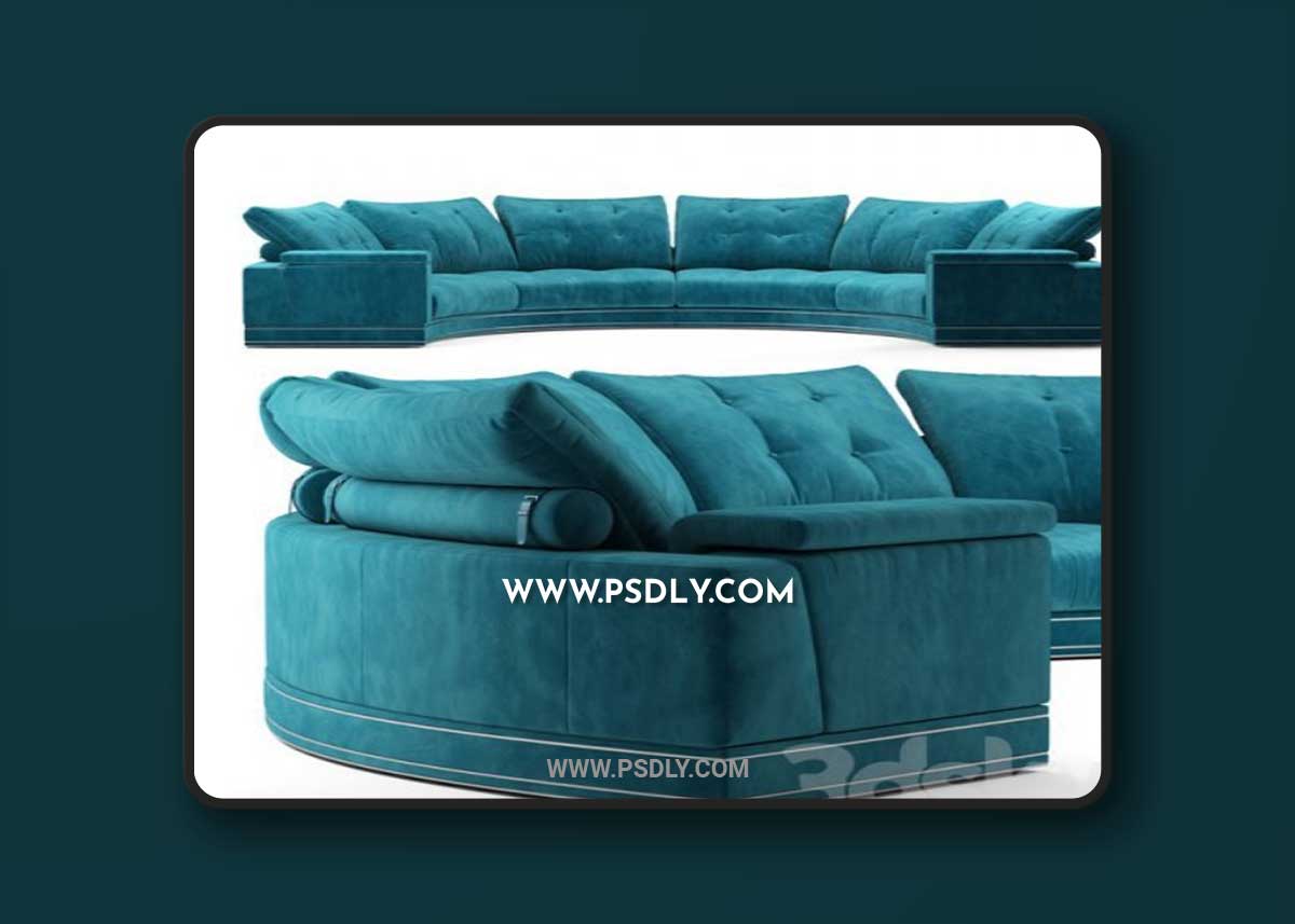 Andrew round sectional velvet sofa - Fendi CasaAndrew round sectional velvet sofa - Fendi Casa