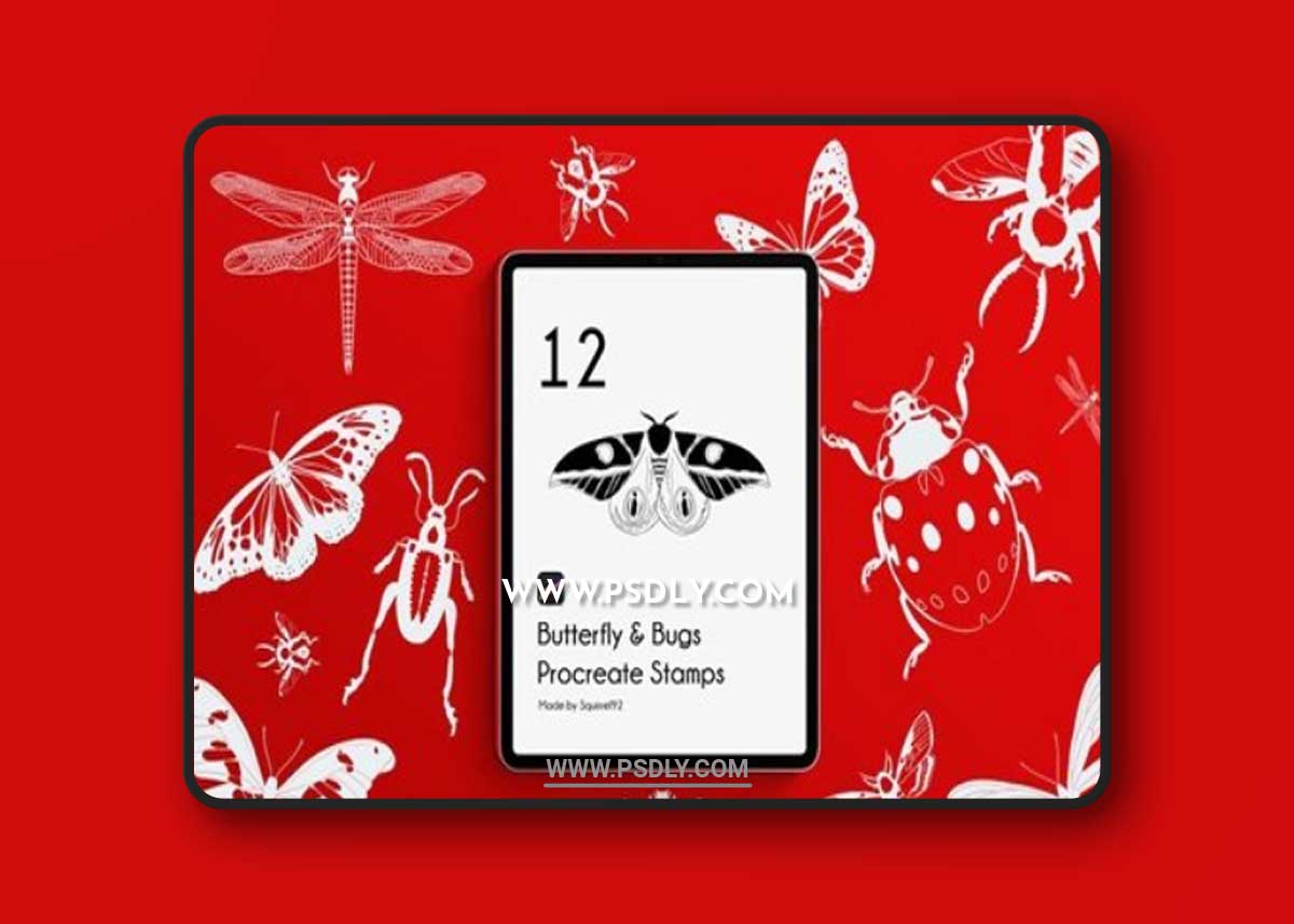 Butterfly & Bugs Procreate Stamps 8R28SWW