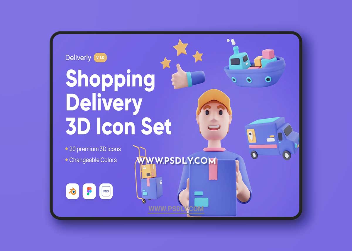 CreativeMarket - Deliverly - Shopping Delivery 3D 7362704