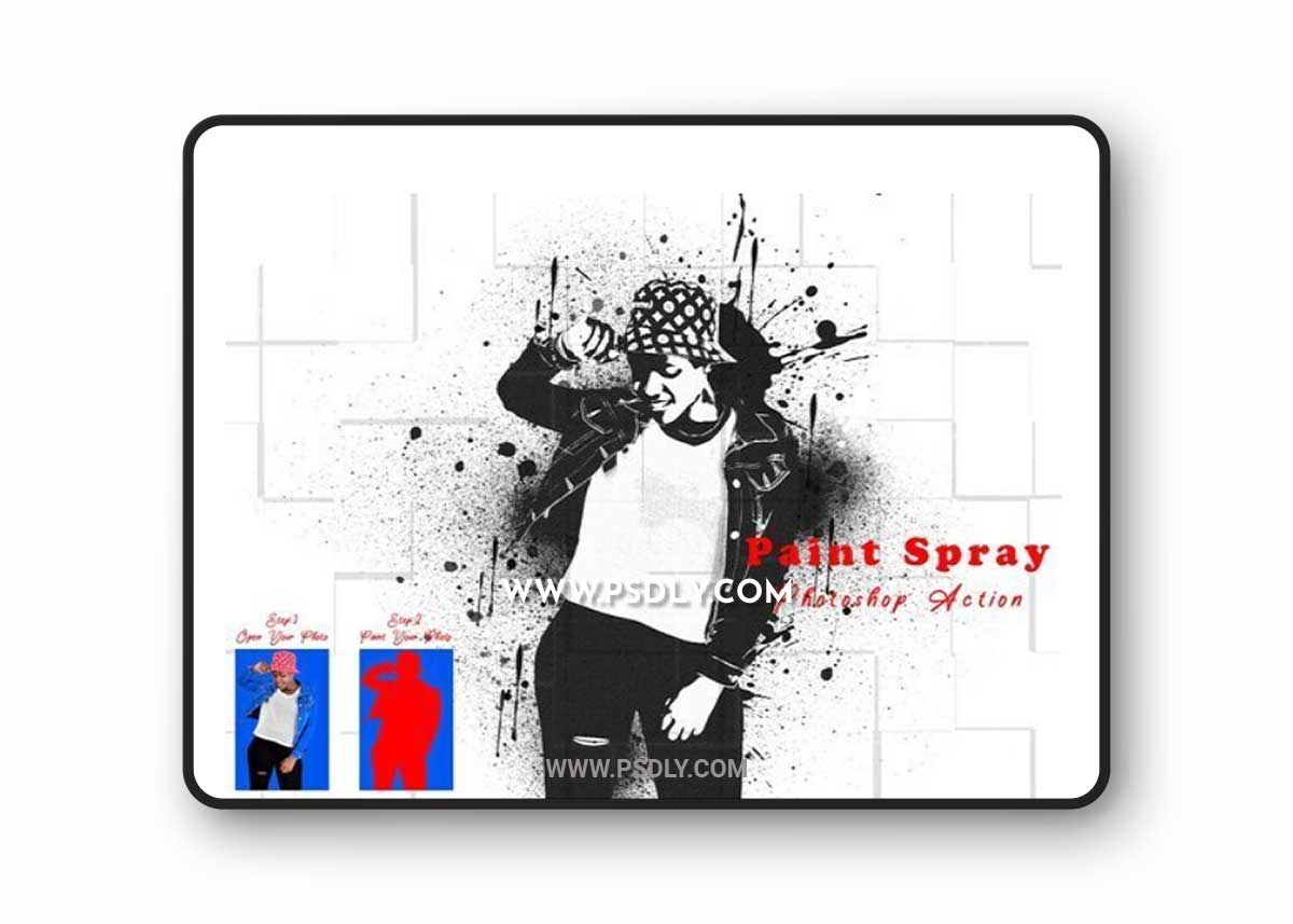 CreativeMarket - Paint Spray Photoshop Action 7500557