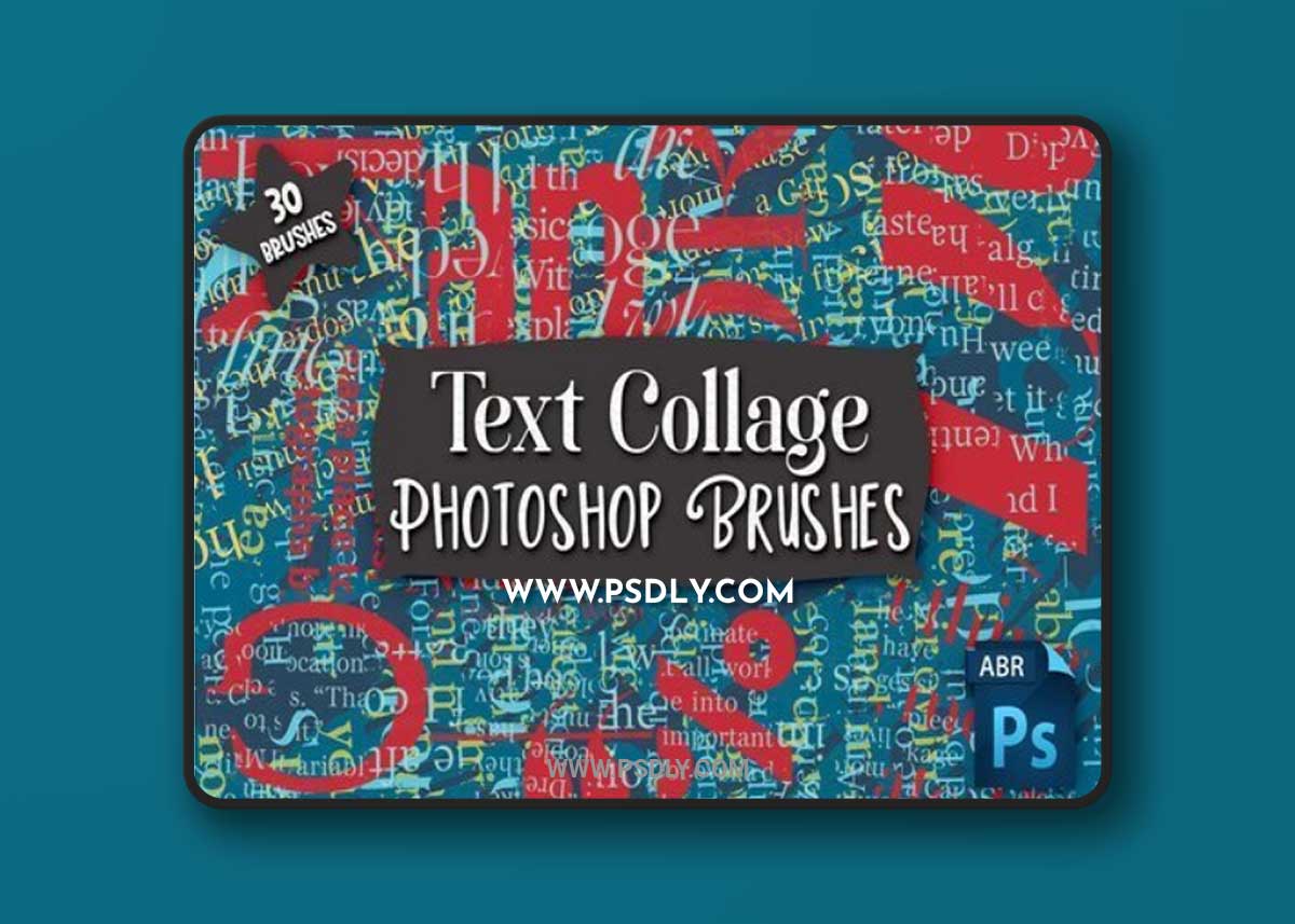 CreativeMarket - Text Collage Photoshop Brushes 5778660