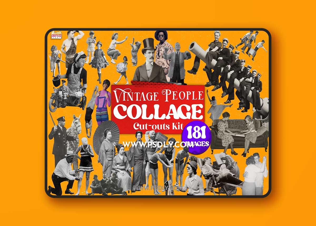 CreativeMarket - Vintage People Collage Cut-Outs Kit - 7024421