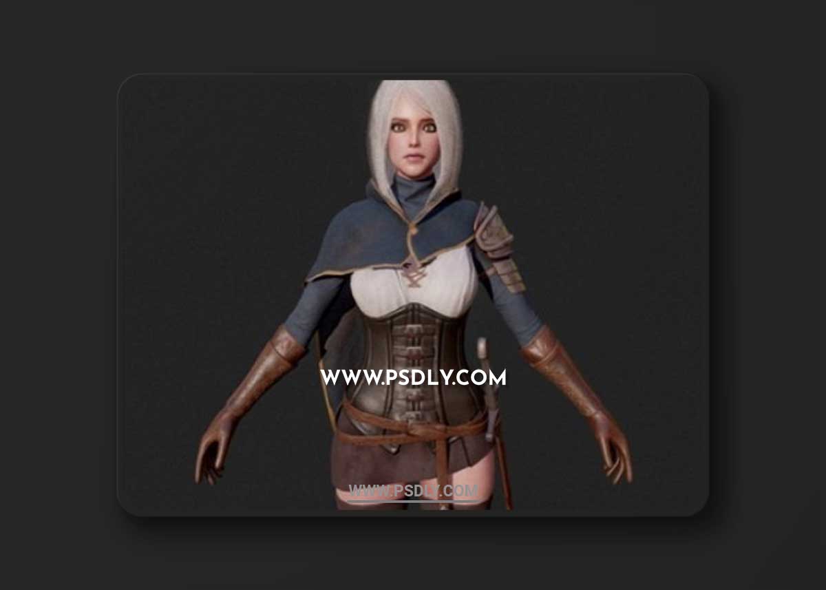GAME-READY Swordsman Girl 3D Model