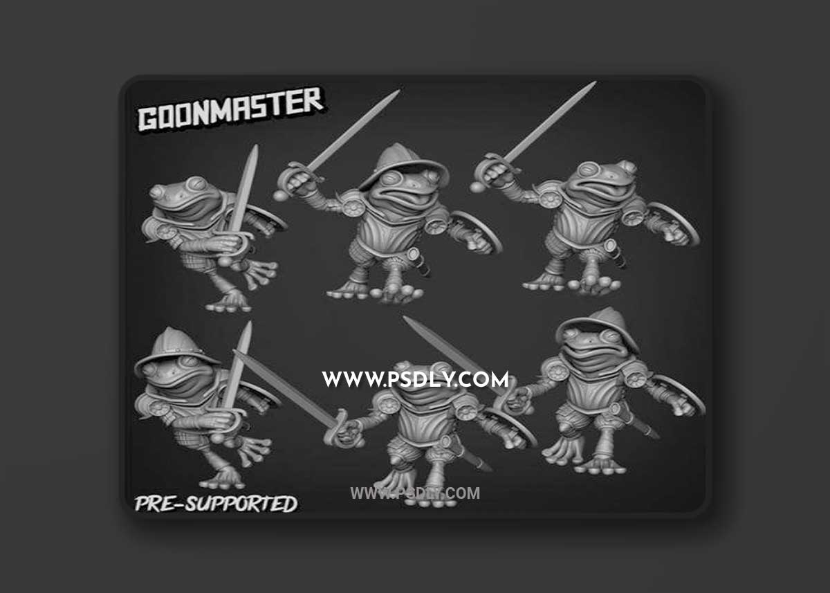Goon Master Games - Sacred Swamp - Frog Swordsmen 3D Print