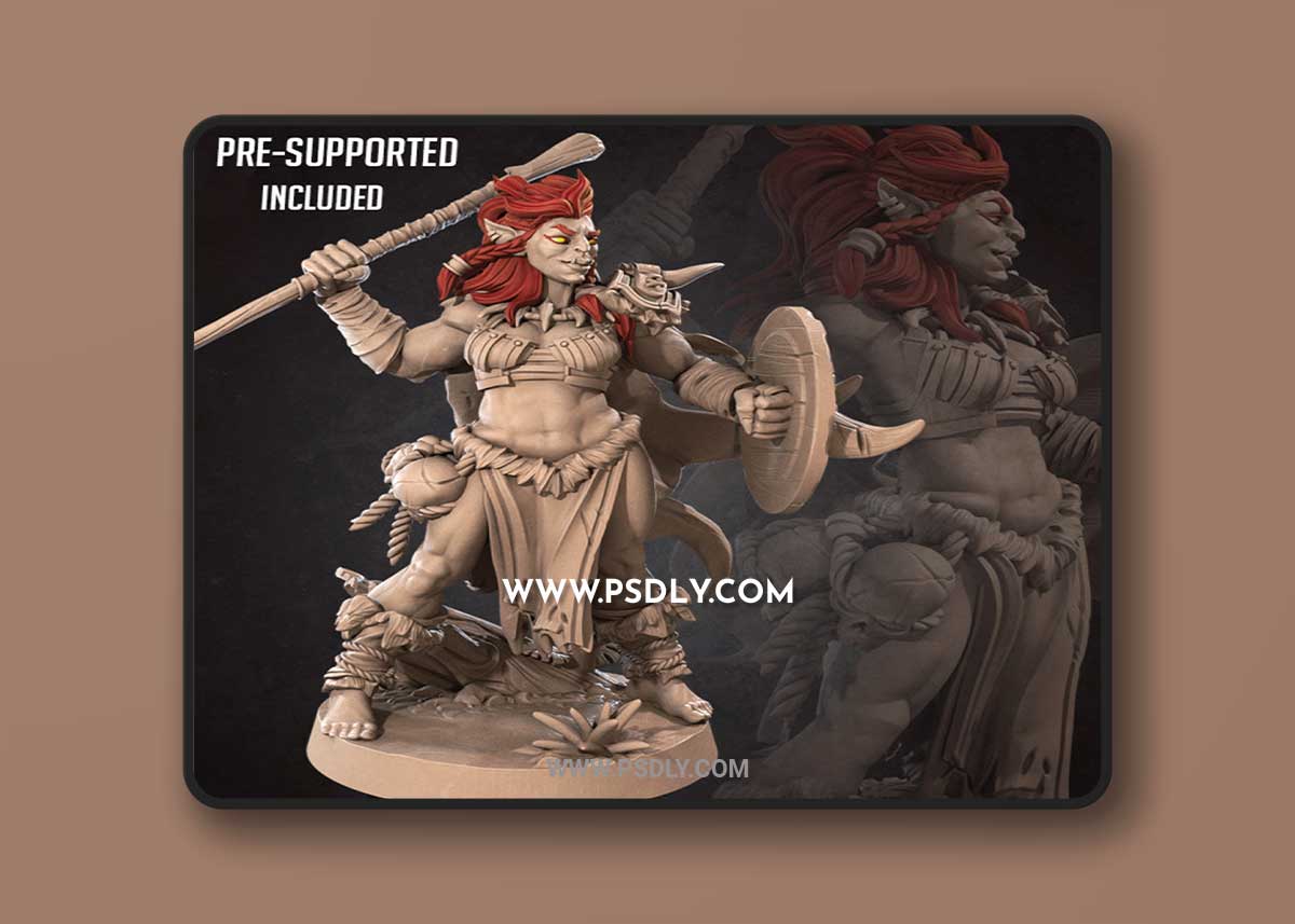 Kisha the Amazon Half-Orc 3D Print