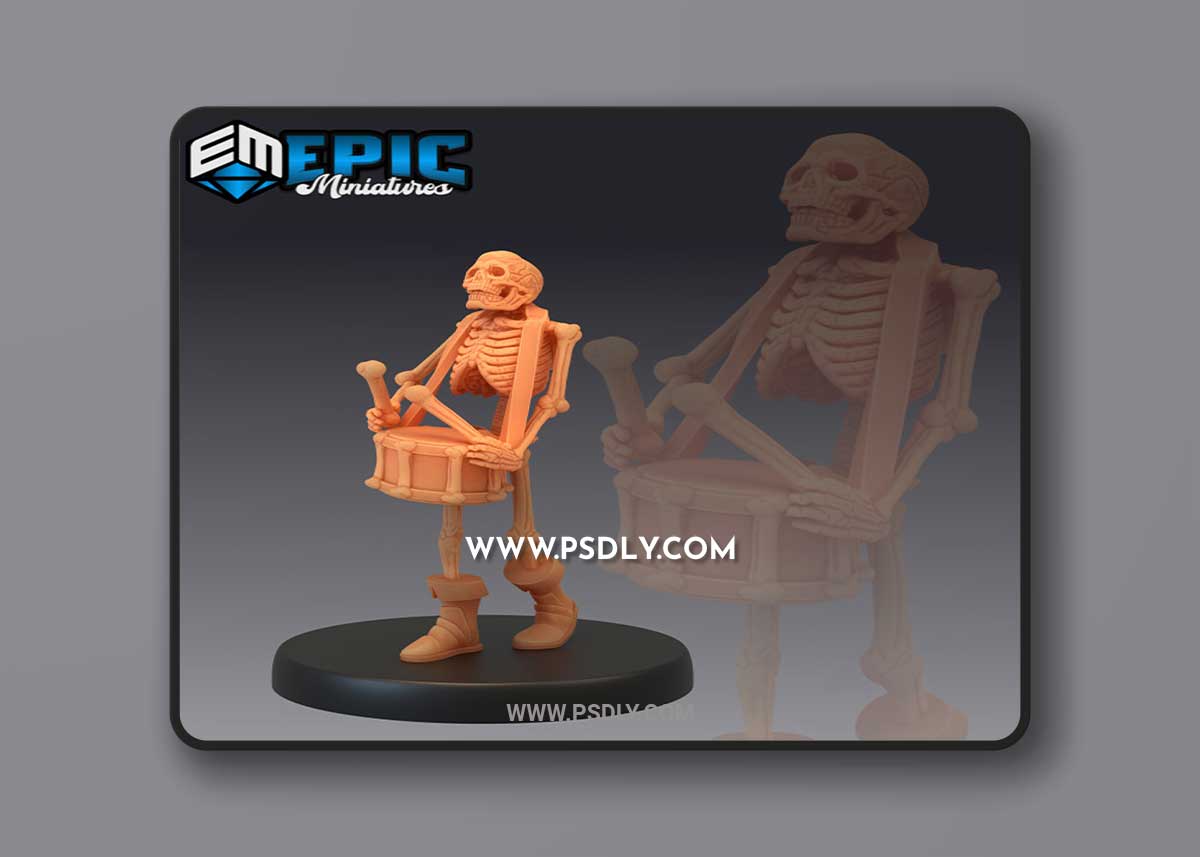 Skeleton Musician Drums 3D Print