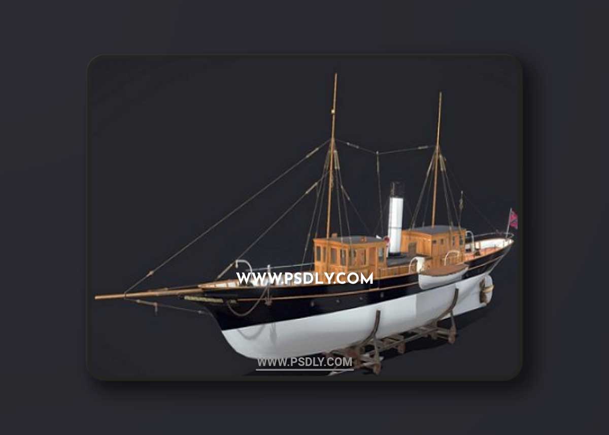 Steam yacht 3D Model