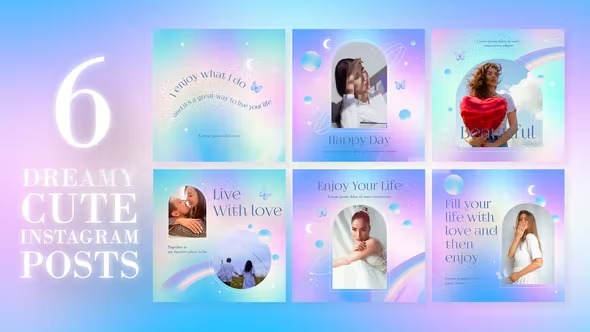 Videohive 6 Dreamy Cute Instagram Posts 39235212