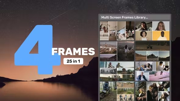 Videohive Multi Screen Frames Library - 4 Frames 39344587