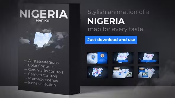 Videohive Nigeria Map - Federal Republic of Nigeria Map Kit 39221148