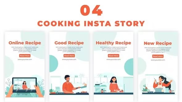Videohive Online Healthy Food Recipe Instagram Story 38985930