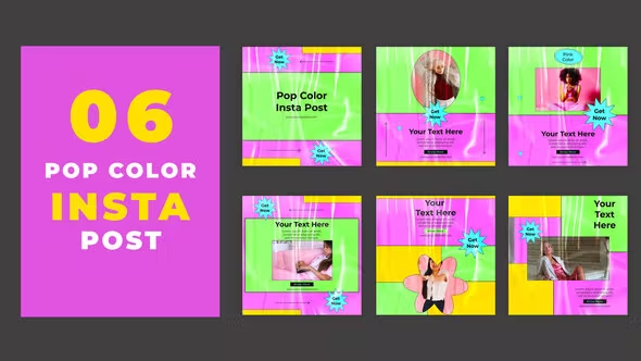 Videohive Attractive Pop Color Instagram Social Media Post 39215469