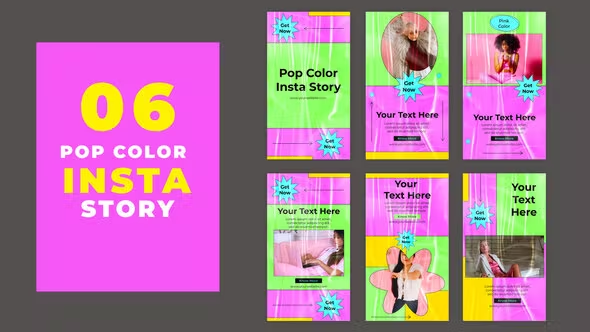Videohive Pop Color Fashion Instagram Stories Pack 39215549