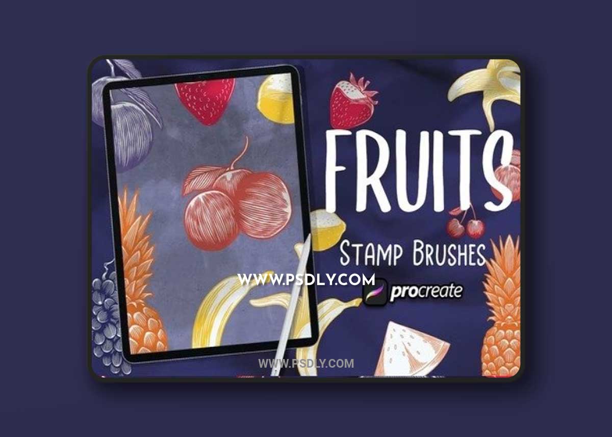 Tropical Fruit Brush Stamp Procreate