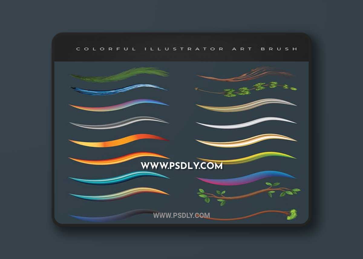 70+ Colorful Illustrator Art Brushes Collection