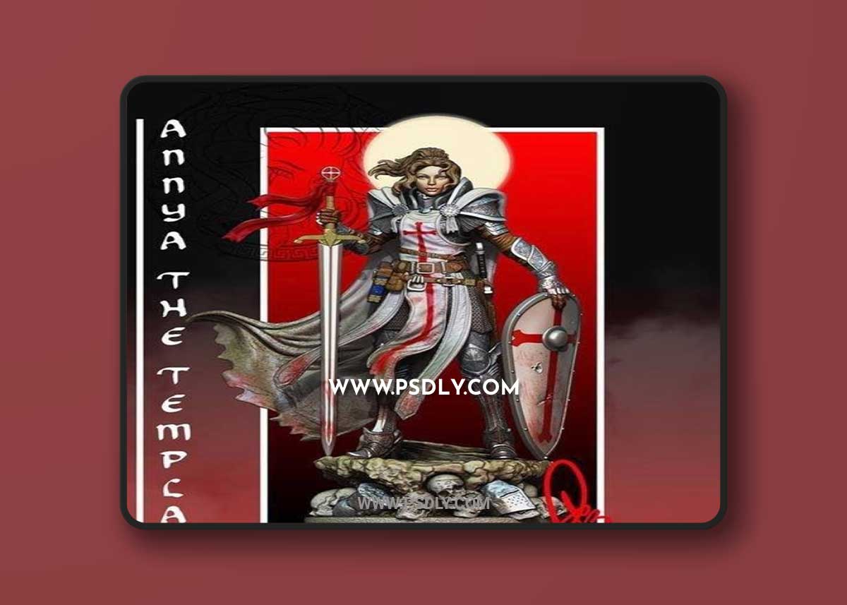 Annya the Templar Girl 3D Print