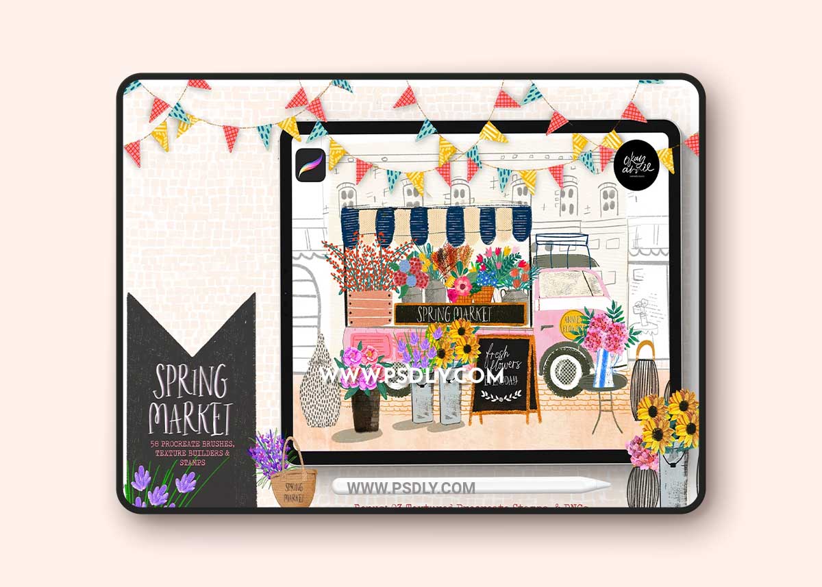 CreativeMarket - Spring Market Procreate Brushes 6005962