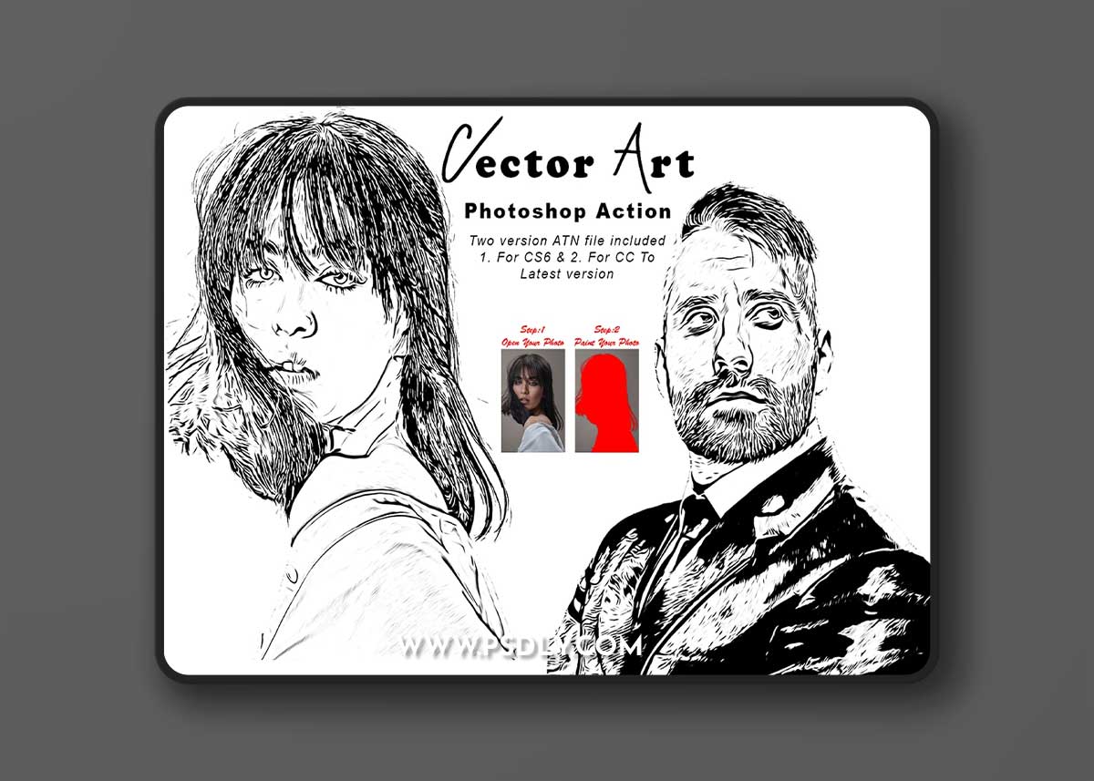 CreativeMarket - Vector Art Photoshop Action 7805151