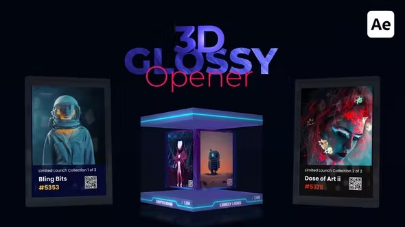 Videohive 3D NFT Glossy Opener 39433780