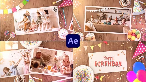 Videohive Happy Birthday Slideshow Opener for After Effects 39705408