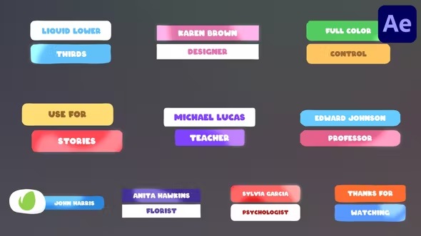 Videohive Liquid Lower Thirds 02 for After Effects 39880637