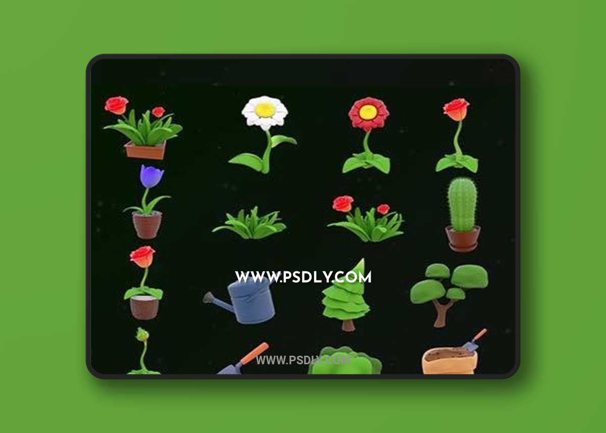 3D Garden Asset Illustration 2