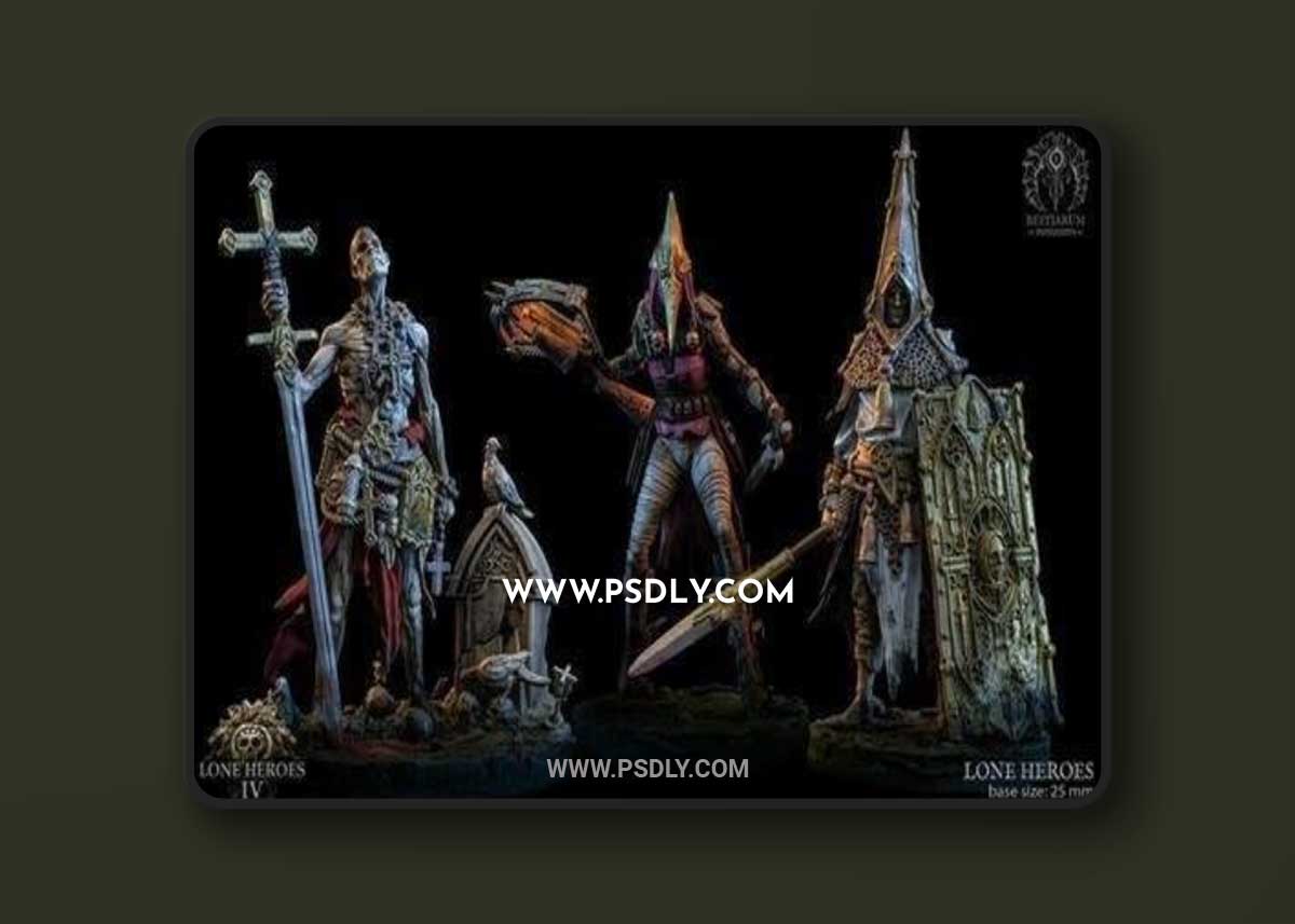 Bestiarum Miniatures - Lone Heroes IV 3D Print