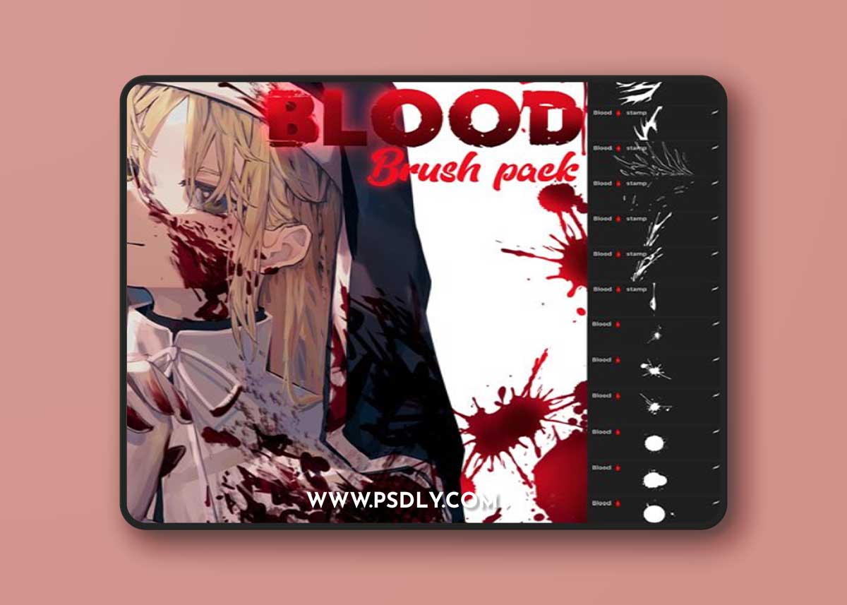 Blood Brushes Collection for Procreate