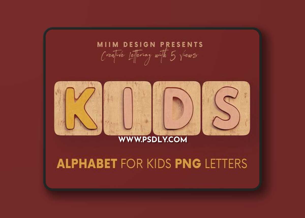 CreativeMarket - Alphabet for Kids - 3D Lettering 10277707