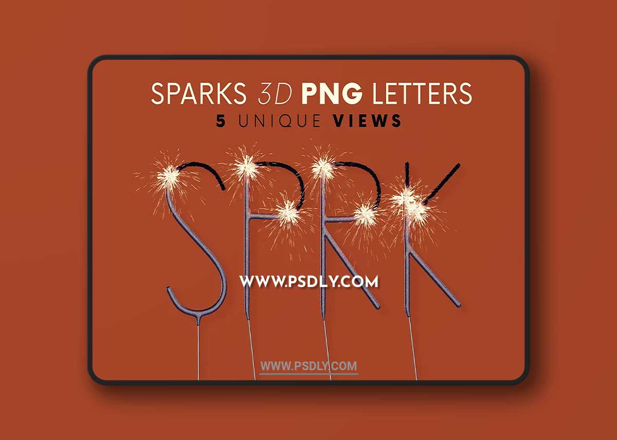 CreativeMarket - Sparks - 3D Lettering 7824347