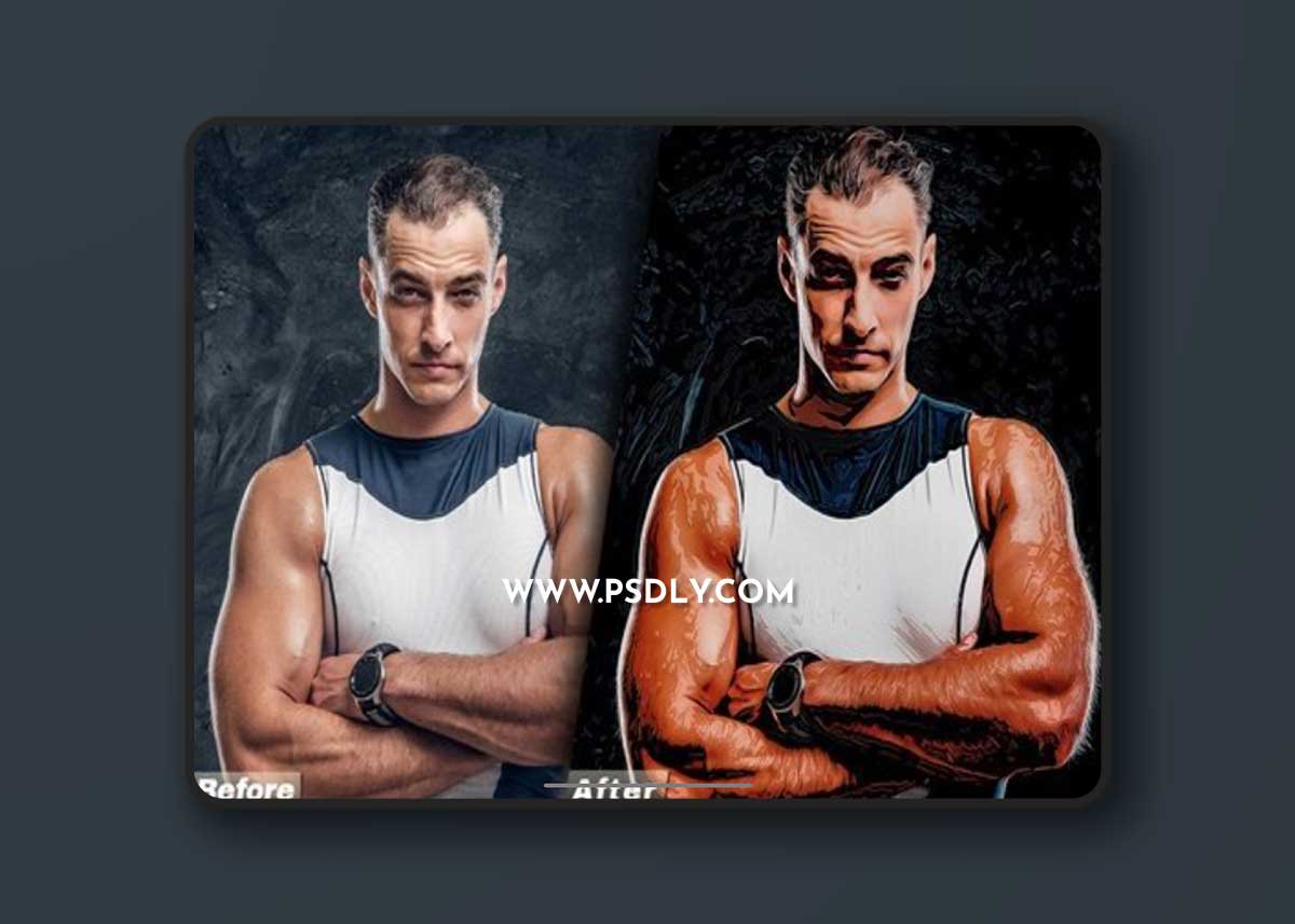 Digital Cartoon Photoshop Action 7BPCKTG