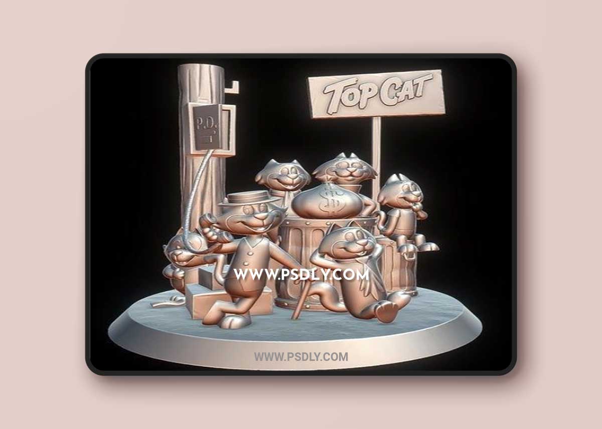 Top Cat Diorama 3D Print