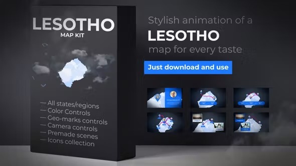 Videohive Lesotho Map - Kingdom of Lesotho Map Kit 39889080