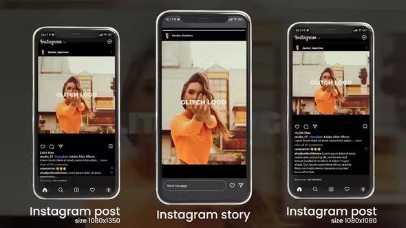 Videohive Modern Trap Glitch Logo Instagram (3 in 1) 39726953