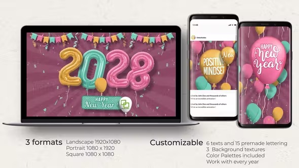 Videohive New Year and Balloons Opener 40309926