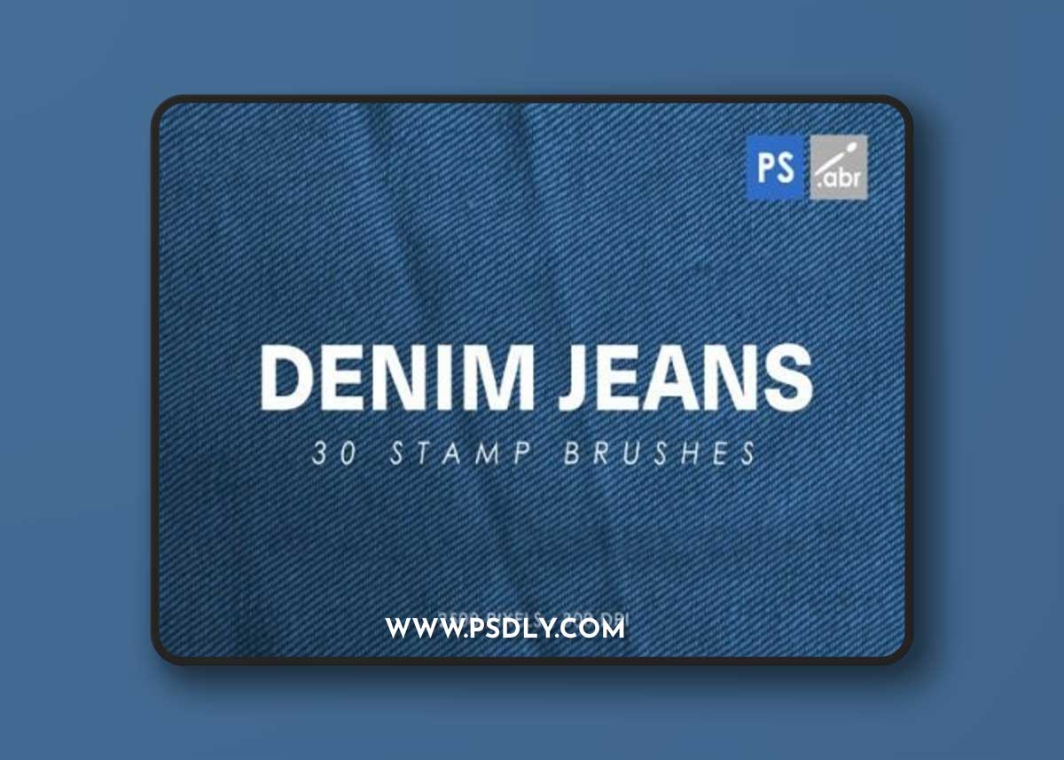 30 Denim Texture Photoshop Stamp Brushes