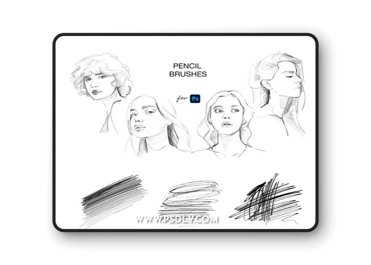 8 Pencil Brushes for Photoshop