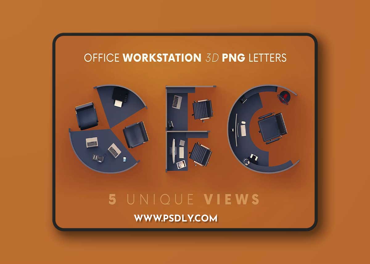 Creativemarket - Office Workstation - 3D Lettering 6117629