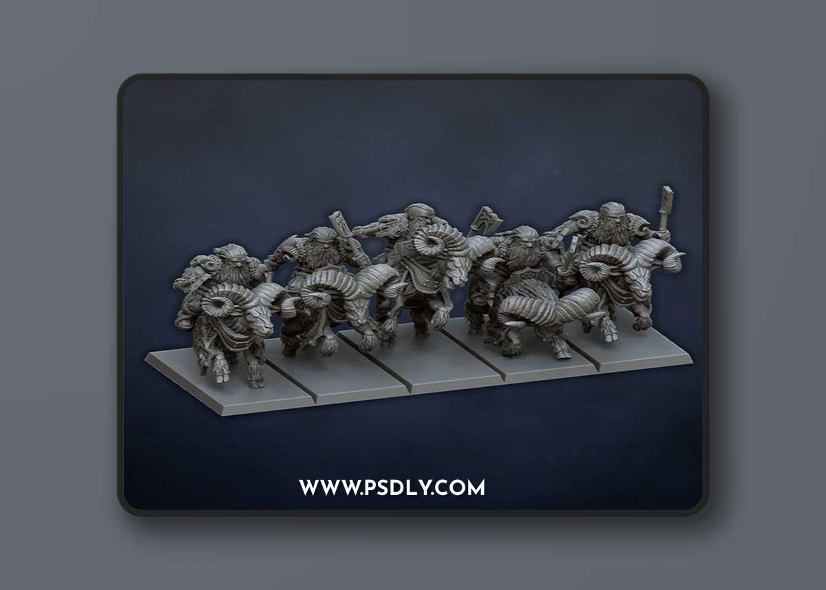 Dragons Lake - mountain rams 3D Print