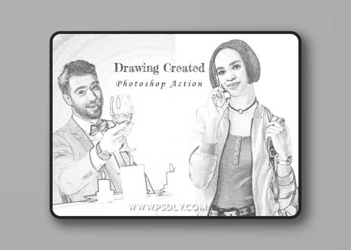 Drawing Created Photoshop Action