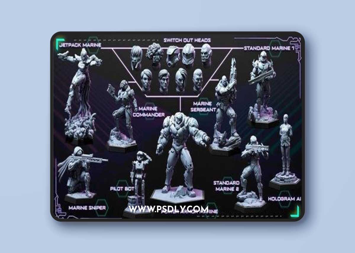 Loot Studios Sci-fi Miniatuers - War for Humanity June 2022 – 3D Print